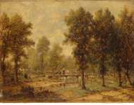 Rousseau Theodore Landscape with a Bridge  - Hermitage